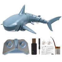 Fafeicy Jouet de requin de piscine Bateau électrique RC 2.4G télécommandé, Simulation de requin