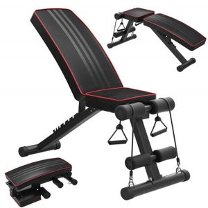 BANC DE MUSCULATION Banc de Musculation Pliable - Tabouret Fitness Multifonctionnel - Table Trainer Réglable - Charge 250 kg