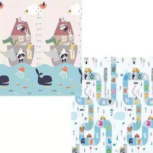 TAPIS ÉVEIL - AIRE BÉBÉ 200cmx150cm - océan - tapis d'escalade pliable pour enfants, tapis de jeu de grande taille avec dessin animé