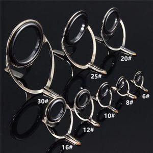 75 pcs 8 Taille Spinning Rod Guides céramique conseils en Carbone Acier Inoxydable