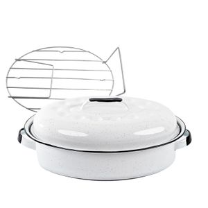 Grille Pour Cocotte Graniteware - Inox, Format Moyen 38x26x16cm - Cuisson Diététique Sans Graisse