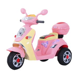 INJUSA Cross CR Moto électrique pour Enfant à partir de 3 Ans avec Batterie  6 V, Bandes en Caoutchouc sur la Roue motrice, Roues d'appui et  accélérateur Vitesse 5 km/h Blanc 