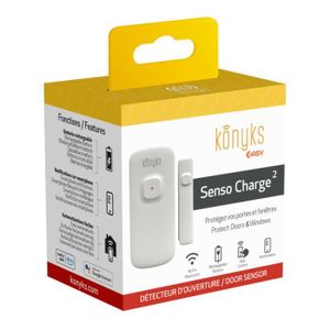 DÉTECTEUR D'OUVERTURE Konyks Senso Charge 2 - Détecteur d'ouverture Wi-Fi sur batterie pour porte et fenêtre, autonomie 1 an, notifications Smartphone