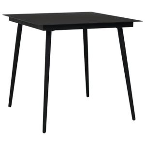 Ensemble table et chaise de jardin Mobilier à dîner d'extérieur 5 pcs Corde en coton et acier Noir - Qqmora - DRG57833
