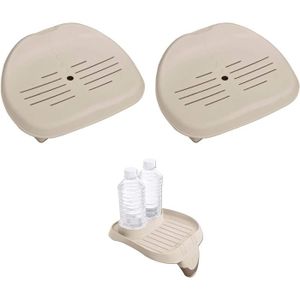SPA COMPLET - KIT SPA Intex Removable Slip-Resistant Hot Tub Seat (2 Pack)  Cup Holder Tray Accessory33