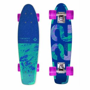SKATEBOARD - LONGBOARD Planche de skate Street Surfing Cruiser Beach Board Twenty Two - turquoise/rose - 8,8x2,4 cm
