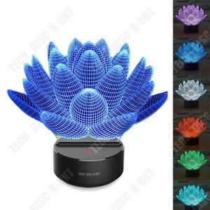 VEILLEUSE BÉBÉ TD® Touch charge Lotus 3D coloré lumière veilleuse visuel stéréoscopique 3D LED Illusion lumière Durable faible consommation