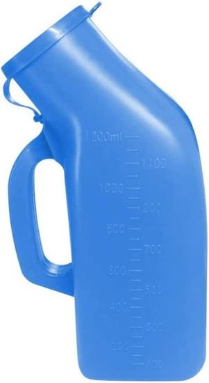 Urinal Pour Homme 1000 Ml - En Polypropylène Transparent, Avec Couvercle étanche - Pour Soins à Domicile, Hôpital, Voyage - Confortable Et Facile à Nettoyer