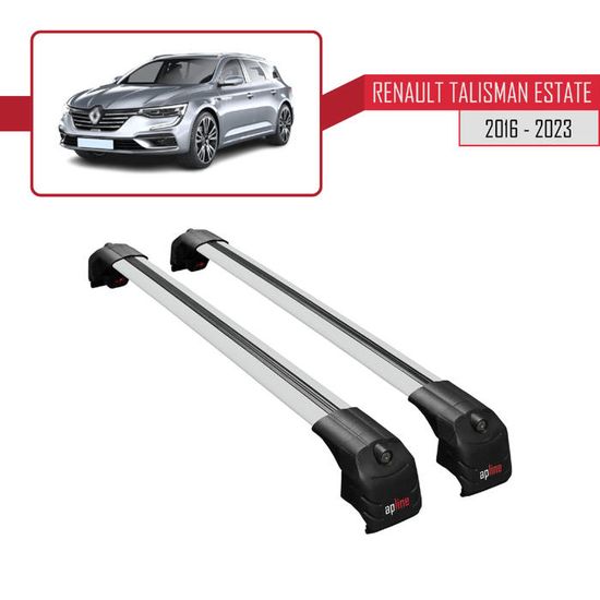 Barres De Toit Pour Renault Talisman Grandtour 2015-2025 - Alu Argent, 100 Kg De Charge - 2 Pièces, Marque OMAC - Neuf
