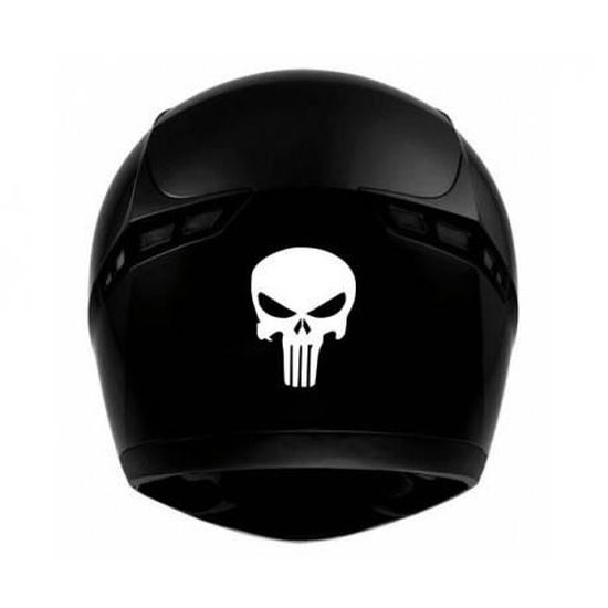 2 STICKERS AUTOCOLLANT TETE DE MORT CASQUE SKULL BIKER SCOOTER MOTO VELO TRIBAL 