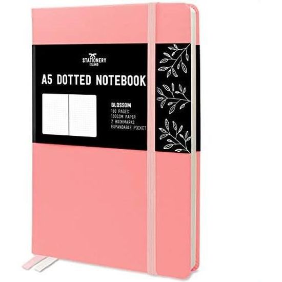 STATIONERY ISLAND Journal à pois A5, carnet épais de 100 g/m², 360 pages, couverture rigide avec porte-stylo, poche intérieure, 2 marque-pages STATIONERY ISLAND Journal à pois A5, carnet épais de 100 g/m², 360 pages, couverture rigide avec porte-stylo, poche intérieure, 2 marque-pages