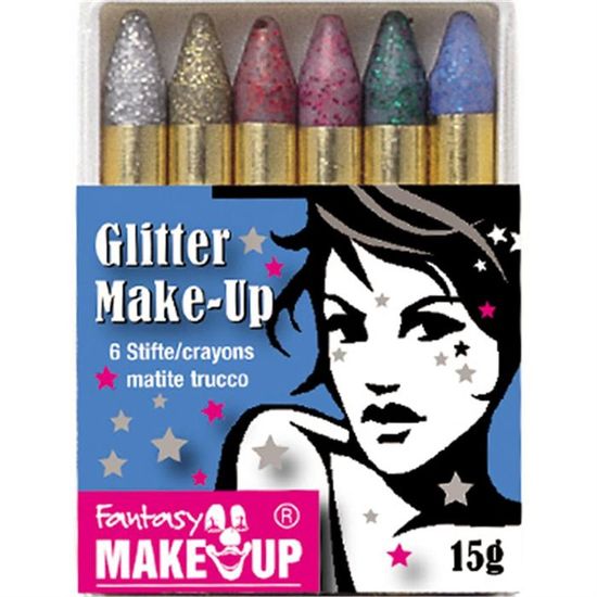 Crayons de maquillage Pailletés - Boite de 6 crayons gras pailletté