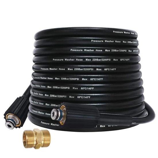 NUZAMAS Tuyau Haute Pression 10m 5800 PSI - Raccord M22 14mm Pour Nettoyeur