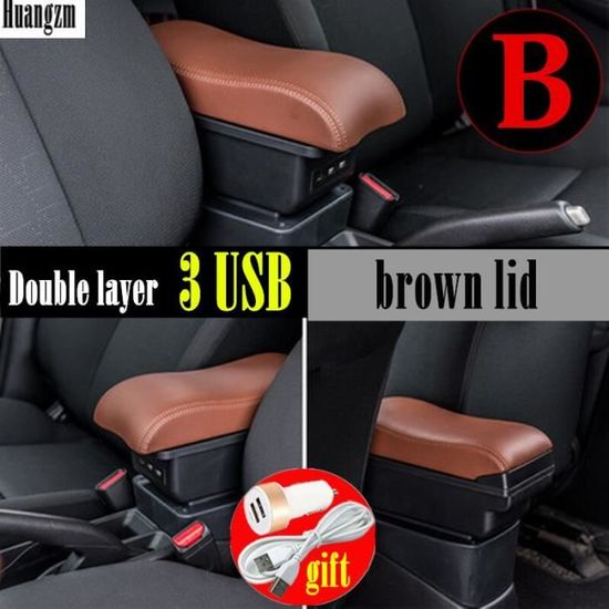 Housse D'Accoudoir Cuir Artificiel Pour Mini R52 R53 R56 R57 - Coussin Console Centrale Voiture
