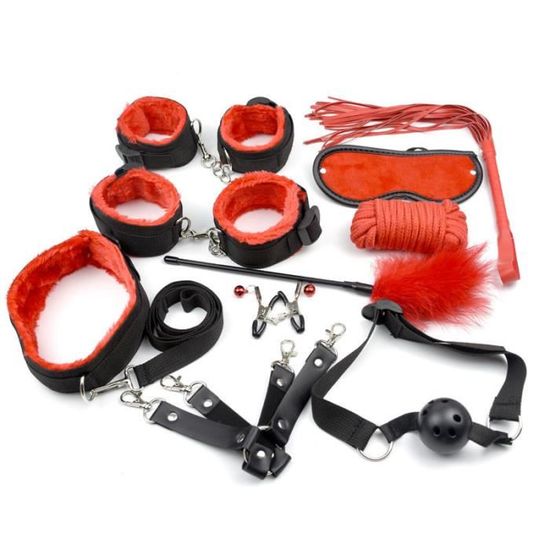 Kit de Bondage Sm pour homme menottes Gag pagaie fouet corde jeux pour