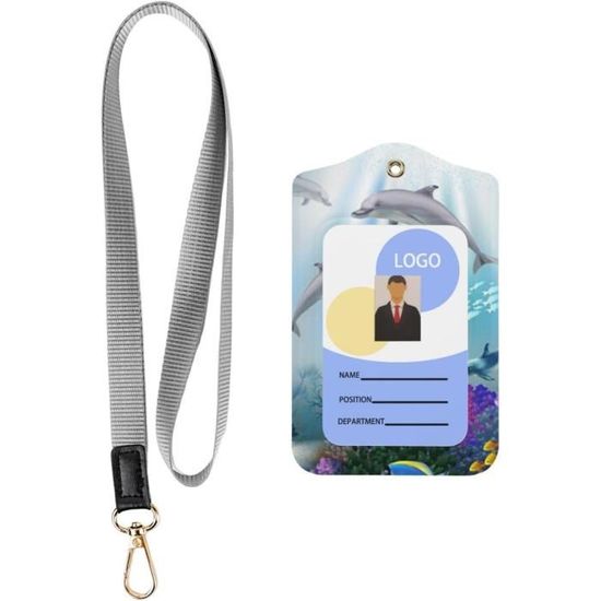 Porte-badge Professionnel Avec Lanière - Plastique ABS, Design Sanglier, Personnalisable Pour Bureau/événements