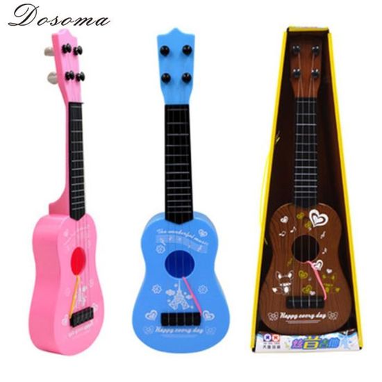 4 cordes mini-guitare jouet pour enfants instrument de musique de l'imitation bleu