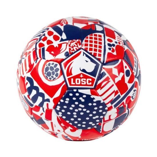 Ballon de football LOSC Kylab - Rouge/Bleu/Blanc - Taille 5 - Qualité match