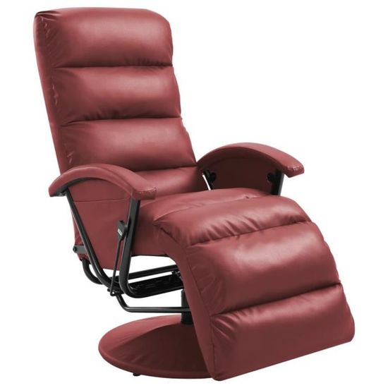 878Magasin•)Fauteuil Chair Esthétiquement|Fauteuil inclinable TV Rouge bordeaux SimilicuirDimension65 x 101 x 100 cm Ergonomique Con