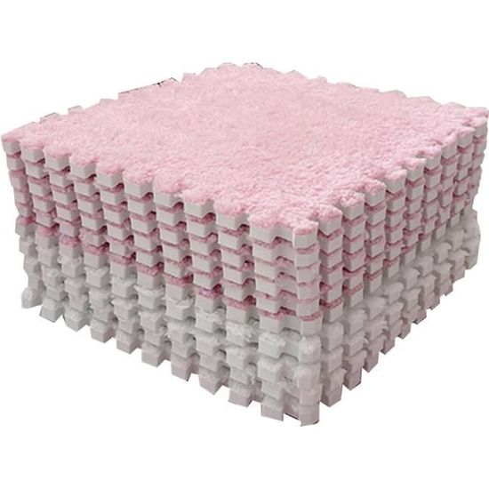 Lot de 10 tapis d'éveil en peluche, carreaux de sol emboîtables en mousse EVA, tapis antidérapant pour aire de jeux pour enfants, cage pour animal domestique, décoration d'intérieur (gris