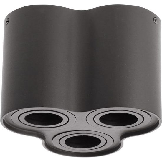 NETTLIFE Spot De Plafond 2 Ampoules Noir 3000K Protection Des Yeux Installation Facile Orientable 350 Gu10 94128672
