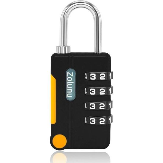 Cadenas à Combinaison 4 Chiffres - Pour Casier, Boîte à Outils, école, Noir, Neuf Et Simple à Utiliser