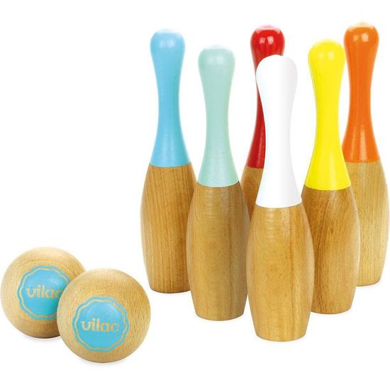 GARIOUANS - Jeu De Bowling Pour Enfants - 2 Boules Et 10 Quilles En Plastique Coloré - Pour Intérieur Ou Extérieur, 3 Ans Et Plus