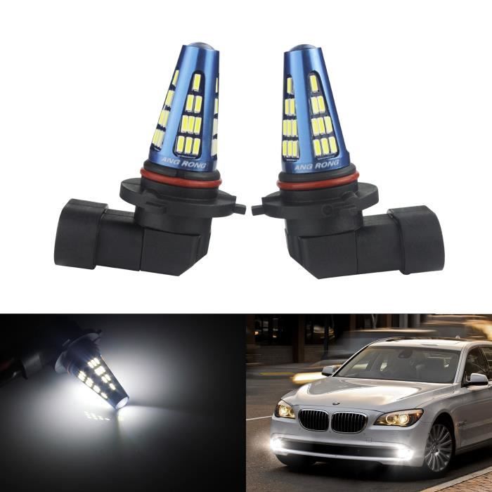Lot 2 Ampoules HB3 9005 H10 48 SMD LED 5W Blanc 6000K Feu de Jour Antibrouillard DRL Lampe