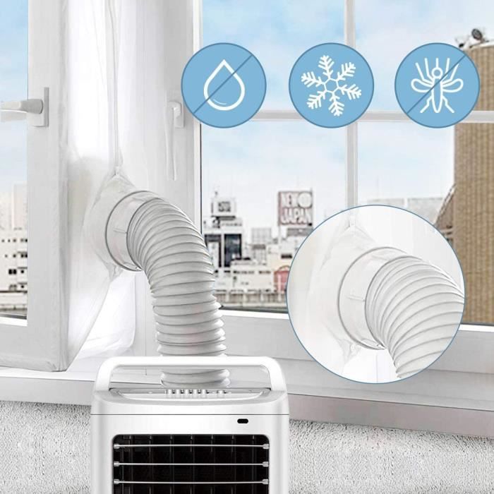 300CM Joint de Fenêtre calfeutrage Tissu pour la Climatisation Mobiles avec Bande Scratch Déshumidificateurs Sèche-Linge