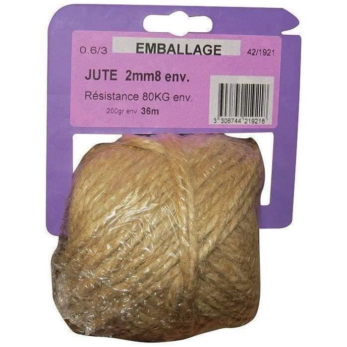 Ficelle jute 0.6/3 x 200 g sur cavalier plastique