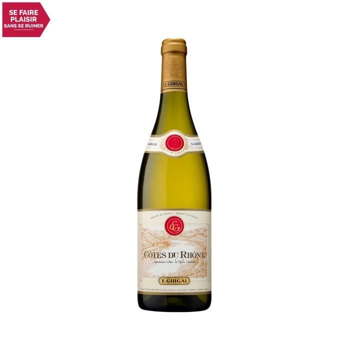 Côtes du Rhône Blanc 2021 - 75cl - Maison Guigal - Vin AOC Blanc de la Vallée du Rhône - Cépages Viognier, Roussanne, Marsanne