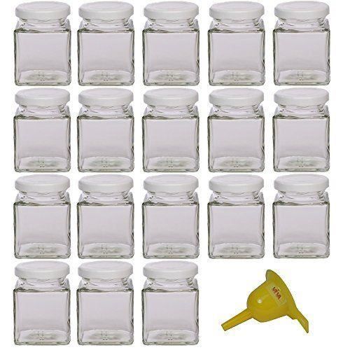 Viva Haushaltswaren Lot de 18petits pots de confiture, chutney et marmelade avec couvercle Blanc 106ml
