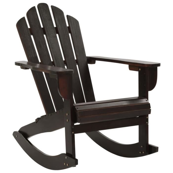 Magnifique - Fauteuil à bascule - Chaise de jardin Fauteuil de Jardin Bois Marron