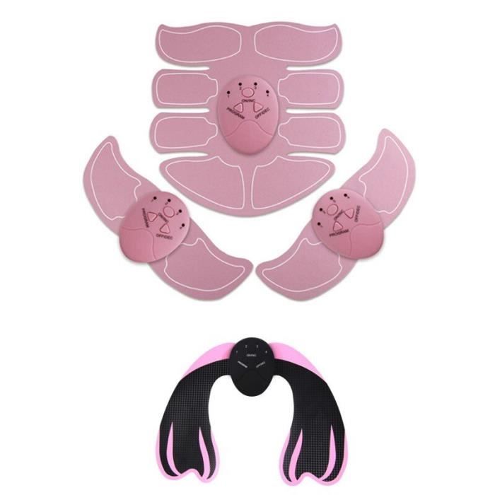 Appareil de musculation électrique EMS masseur musculaire stimulateur abdominaux ABS co - Modèle: belly hip set pink -