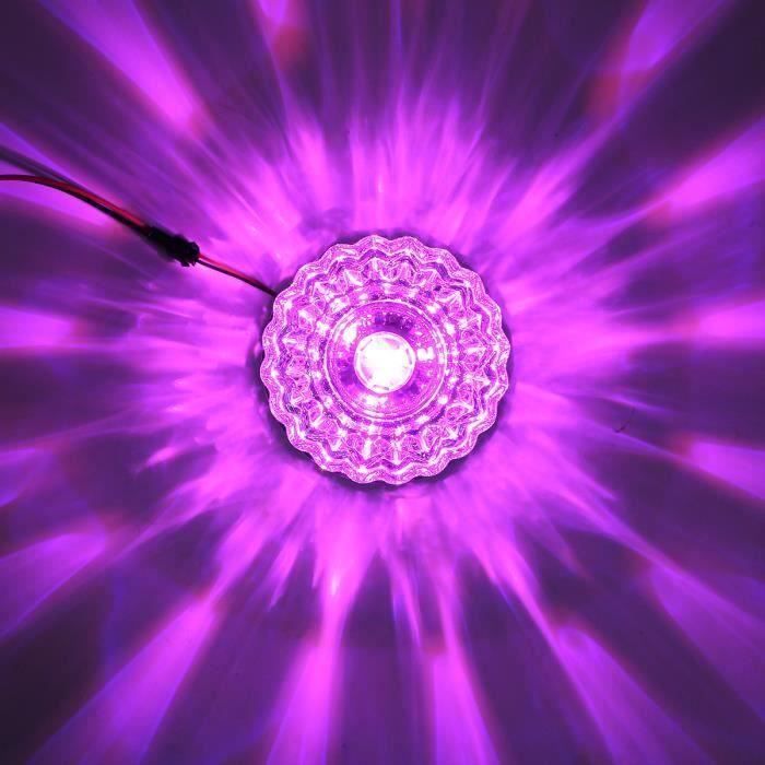 3W Moderne Plafonnier cristal LED lampe de plafond surface acier inoxydable AC220V Pourpre Ve13542