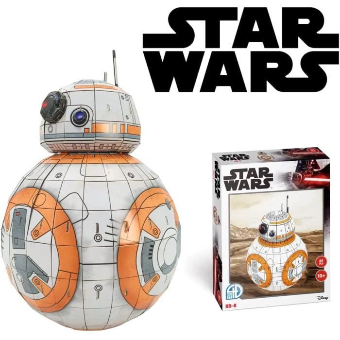 Puzzle 3D Star Wars - BB-8, Figurines Star Wars, Maquette Star Wars Adultes et Enfants 10 Ans 81 Pièces