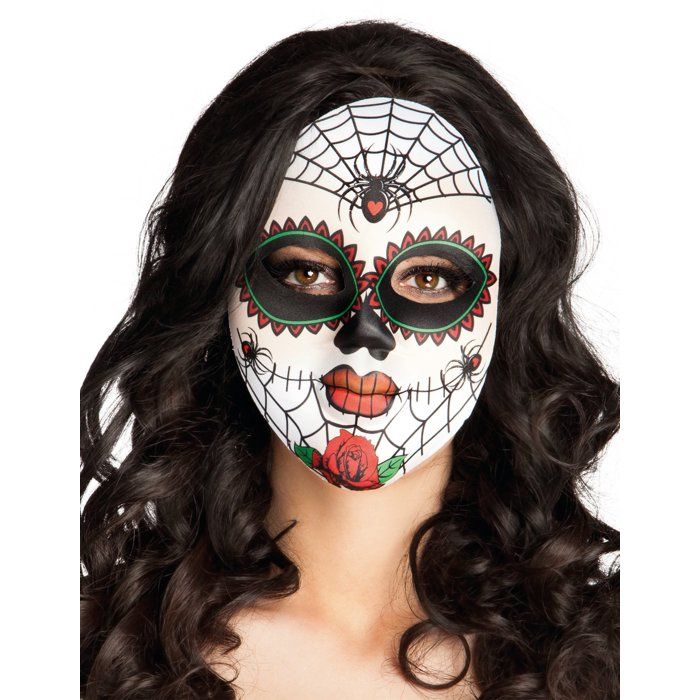 Masque coloré araignées adulte Dia de los muertos - 81628