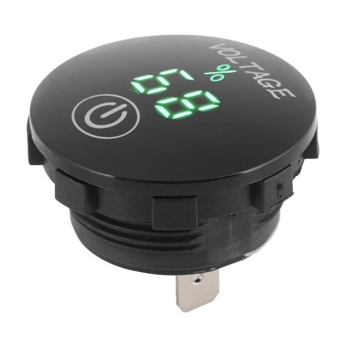 Drfeify Voltmètre 12V-24V DC 12 V-24 V LED voltmètre une touche de détection boîtier noir universel pour voiture camion moto
