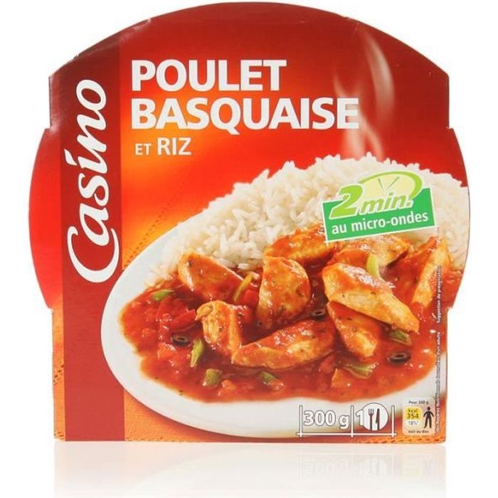 Poulet basquaise + riz - 300 g