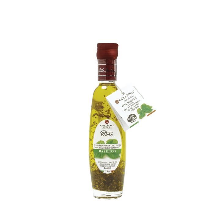 COLLITALI Bouteille -poignée design- FIORE huile olive Italie saveur basilic - 125 ml