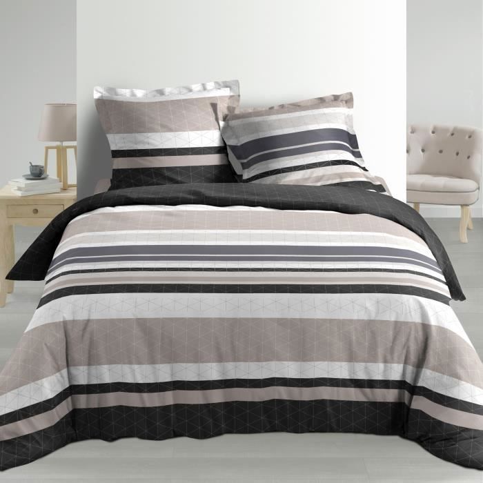 CDaffaires parure 3 p. 240 x 220 cm percale imp. 78 fils allover alban