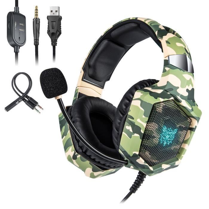 ONIKUMA PS4 Casque de Jeu Xbox One avec lumière LED RVB et Micro antibruit pour Nintendo Switch Xbox One S PC Smartphones