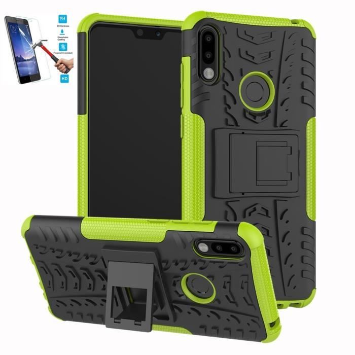 Asus Zenfone Max Pro M2 ZB631KL Anti Choc Vert + Film Verre Trempé Coque Housse Etui hfs-house®