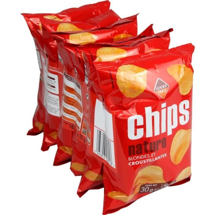 Chips nature 180g Leader Price