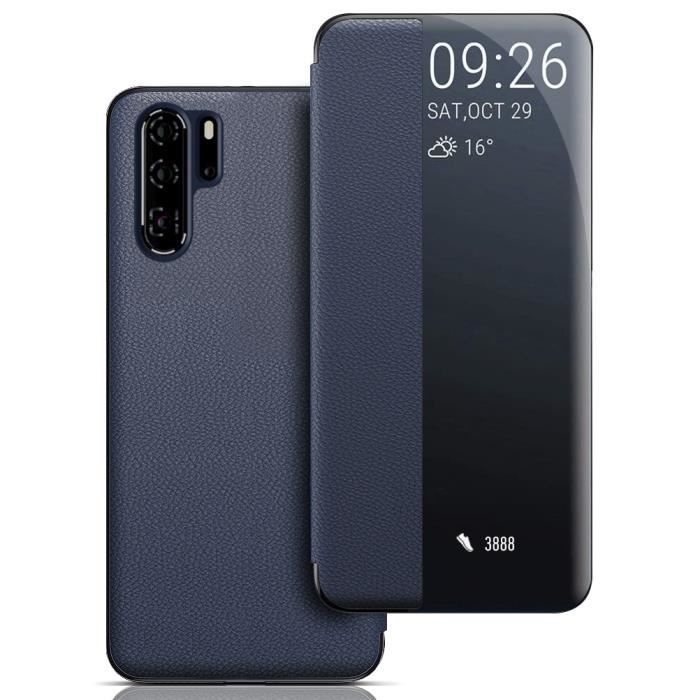 Coque Huawei P30 Pro, Avec Fonction Sommeil Intelligent/Réveillez Automatiquement,Bumper Étui Housse pour Huawei P30 Pro (Bleu)
