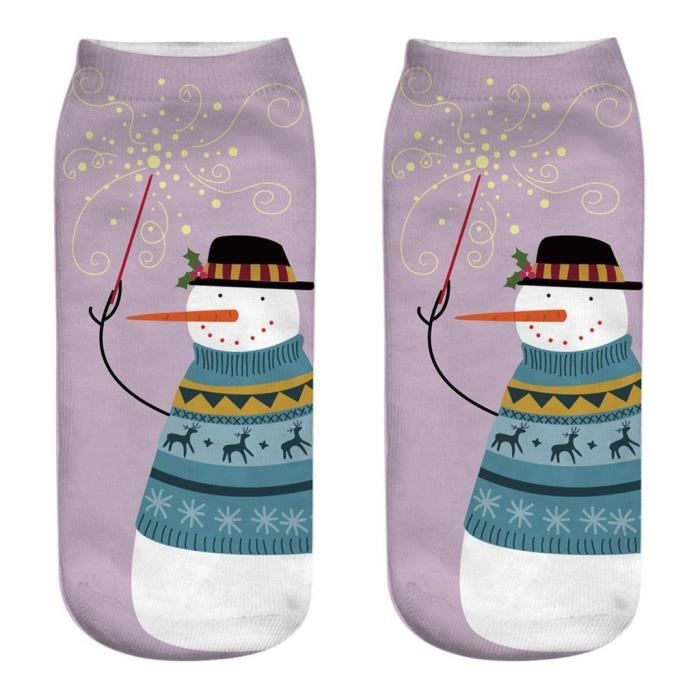 Chaussettes d'affaires de travail occasionnel 3D Noël Santa Elk imprimant des chaussettes de sport moyennes Chaussettes