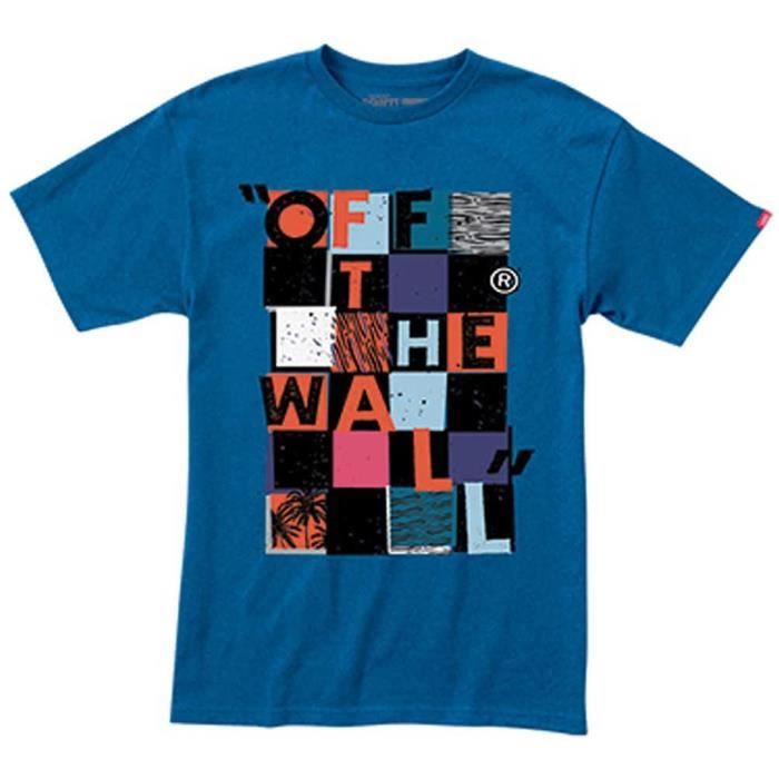 Vans T-Shirt Homme Checker Blaster II Bleu XS