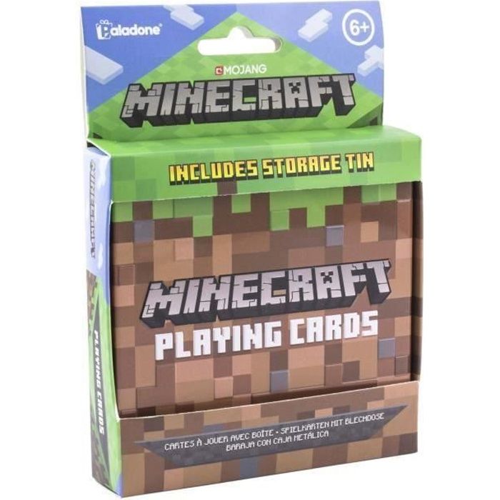 Minecraft Cartes à jouer Comprend Collectors Tin gaufrée stockage idéale pour les jeux