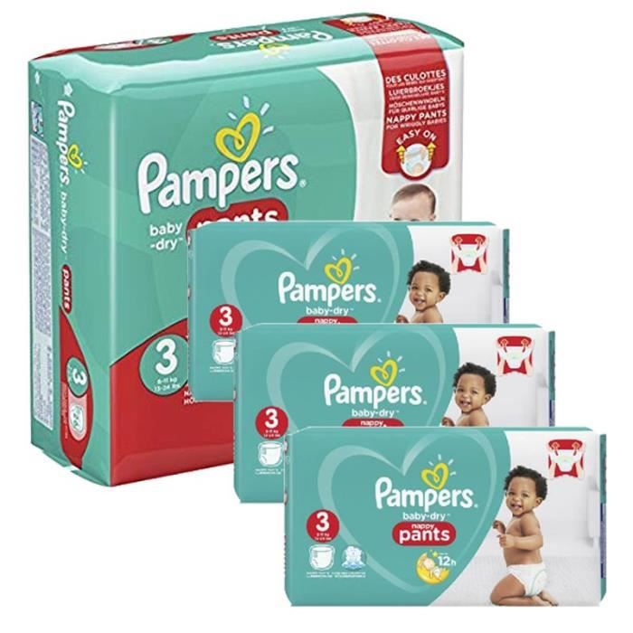 Pampers - 540 couches bébé Taille 3 baby dry pants