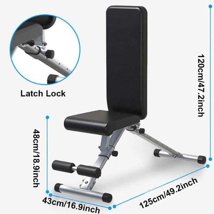Banc de Musculation Pliable,Banc de Poids Réglable en 7 Positions Inclinable Exercice Gymnastique à Domicile, Formation d'exercice